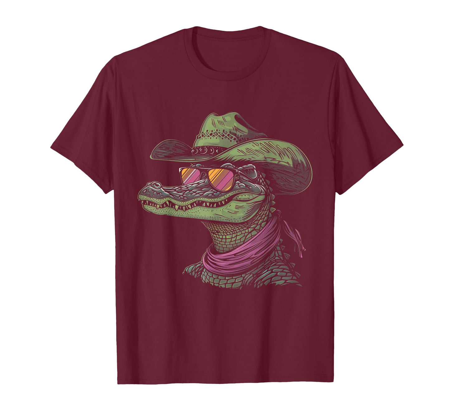 Alligator Cowboy Hat Gator Crocodile Reptile Lover Funny T-Shirt