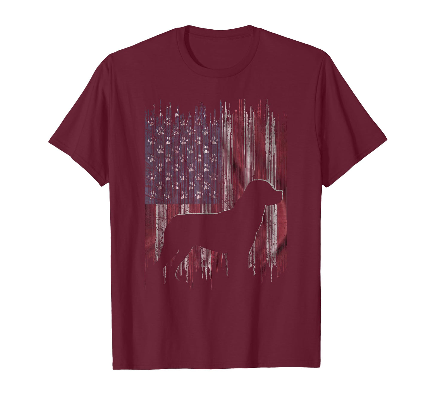 Vintage USA American Flag Love Rottweiler Dog Silhouette T-Shirt for Men Women Kids