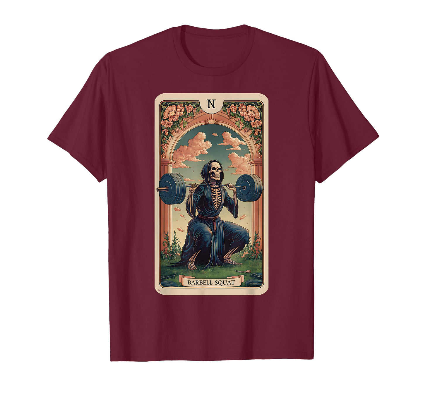 Funny Tarot Card Barbell Squat Gym Workout Tarot Card T-Shirt