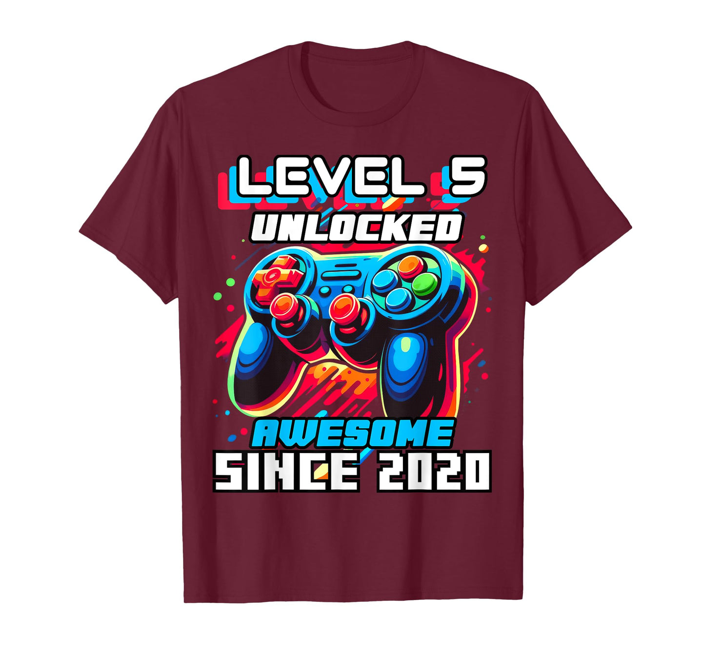 5th Birthday Boy Level 5 Gamer 5 Year Video Game Party T-Shirt