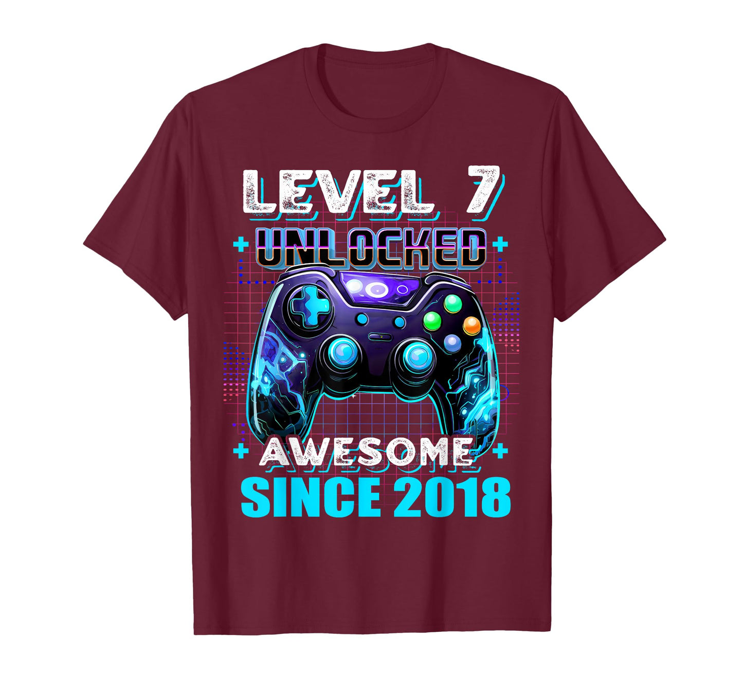 7th Birthday Boy Level 7 Gamer 7 Year Video Game Party T-Shirt