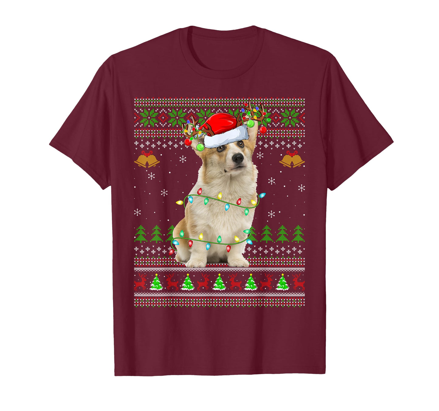 Corgi Dog Ugly Christmas Sweaters Holiday Santa Xmas T-Shirt