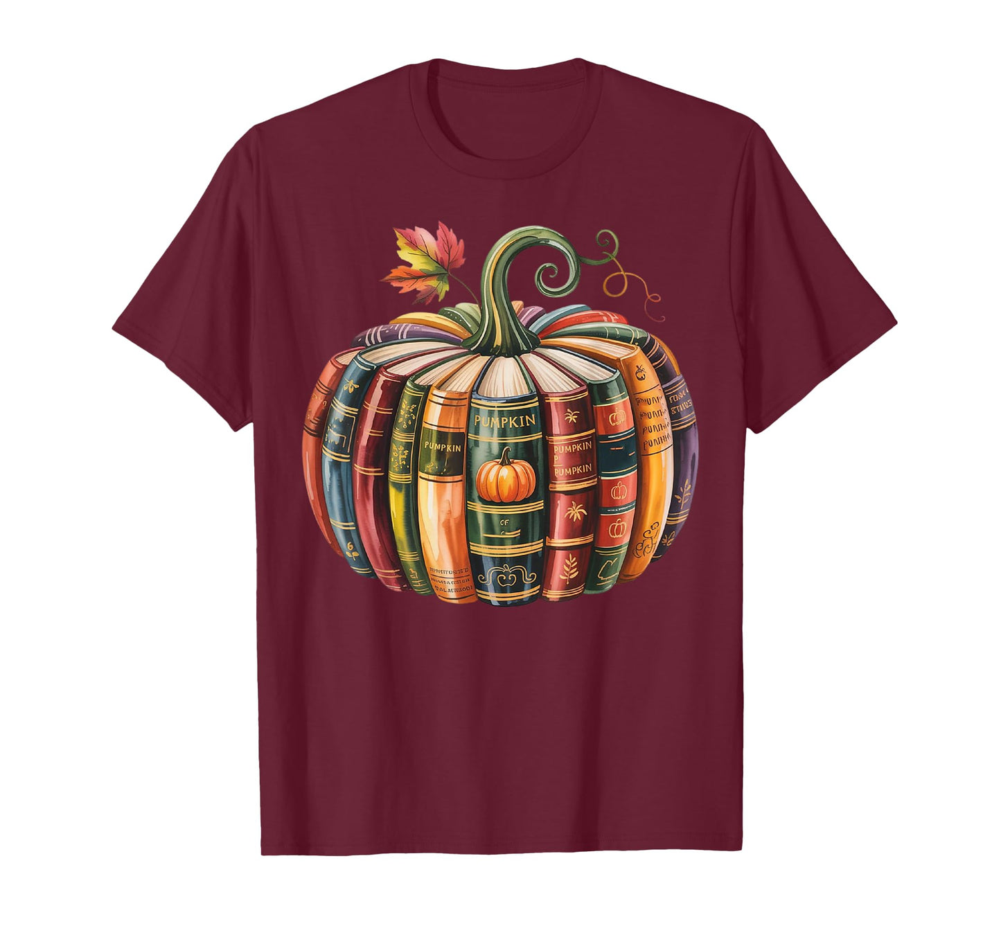 Fall Book Pumpkin Halloween Reading Book Lovers Teacher Kids T-Shirt