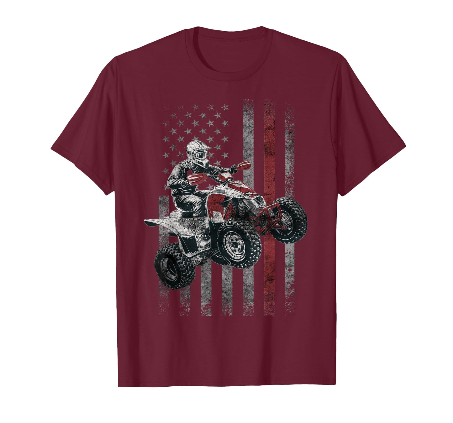 Vintage American Flag ATV Racing 4 Wheeler Dirt Bike ATV T-Shirt