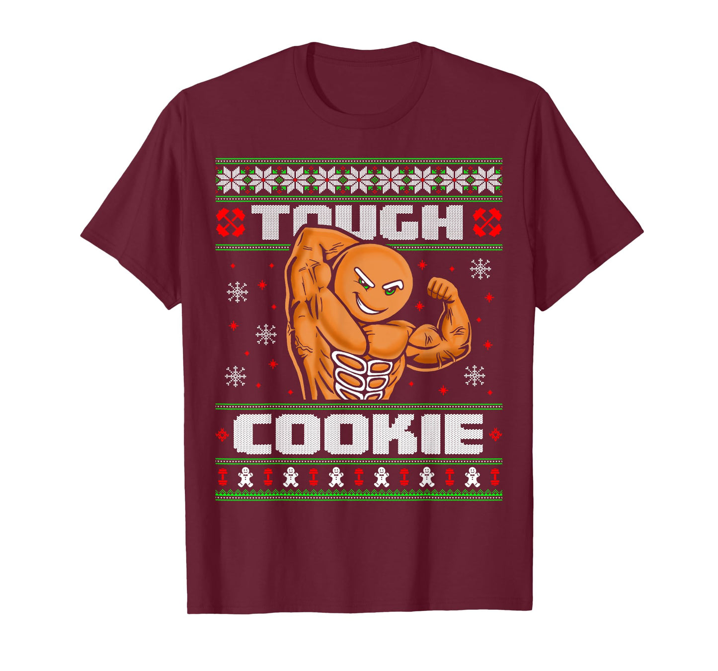 Gingerbread Man Funny Christmas Workout Gym Ugly Sweater T-Shirt