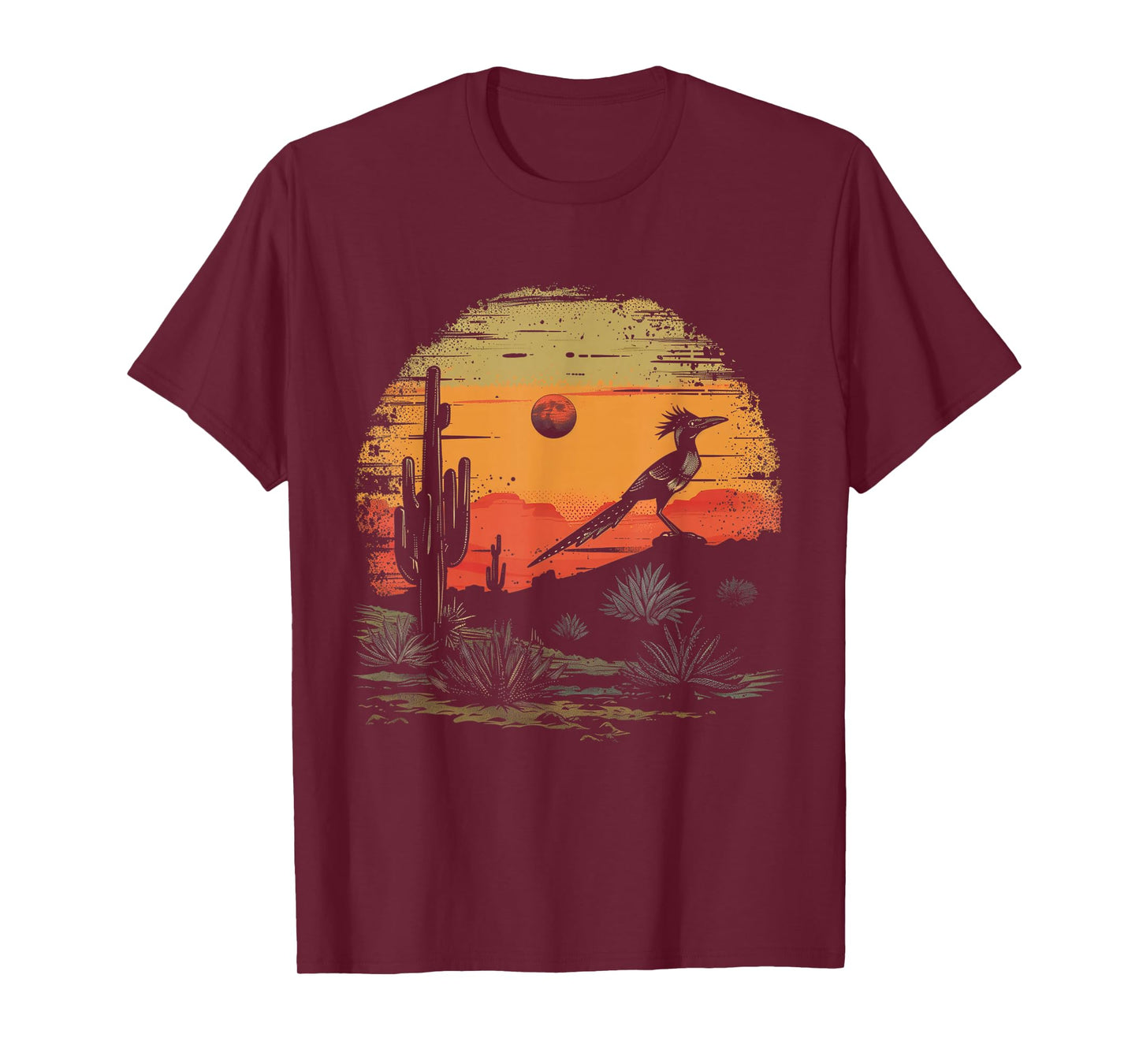 Roadrunner Bird Desert Landscape Cactus Arizona Texas Nevada T-Shirt