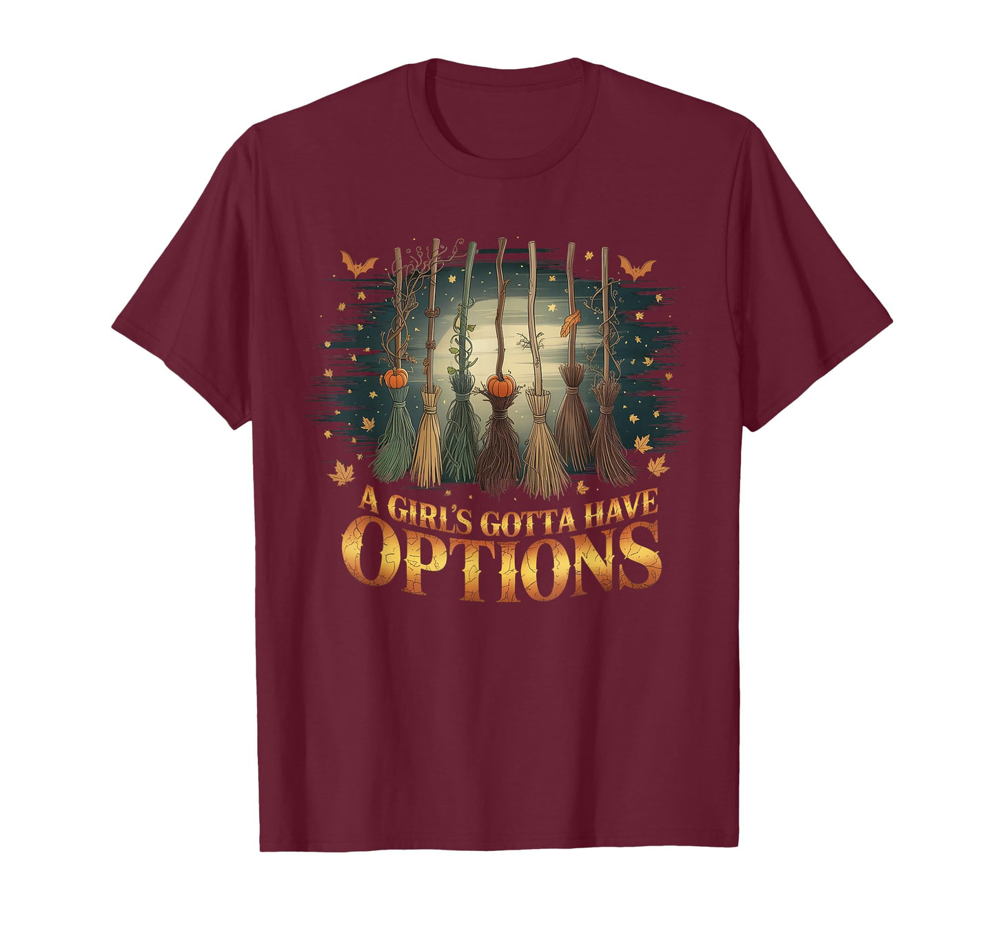 Retro a Girl’s Gotta Have Options Spooky Witches Halloween T-Shirt
