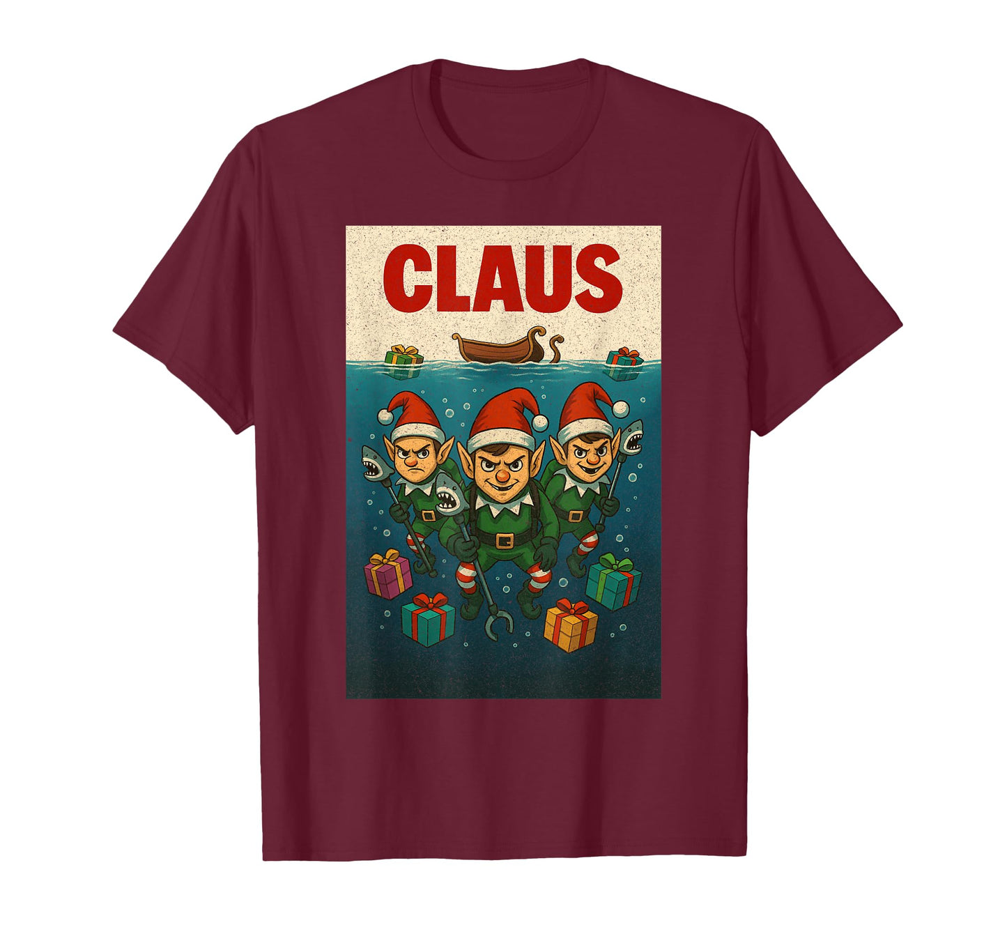 Creepy Claus Horror Christmas Dark Elf Top T-Shirt