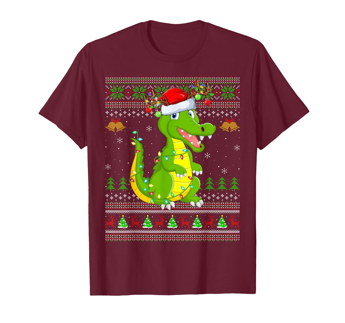 Crocodile Alligator Ugly Christmas Sweaters Santa Cute Xmas T-Shirt