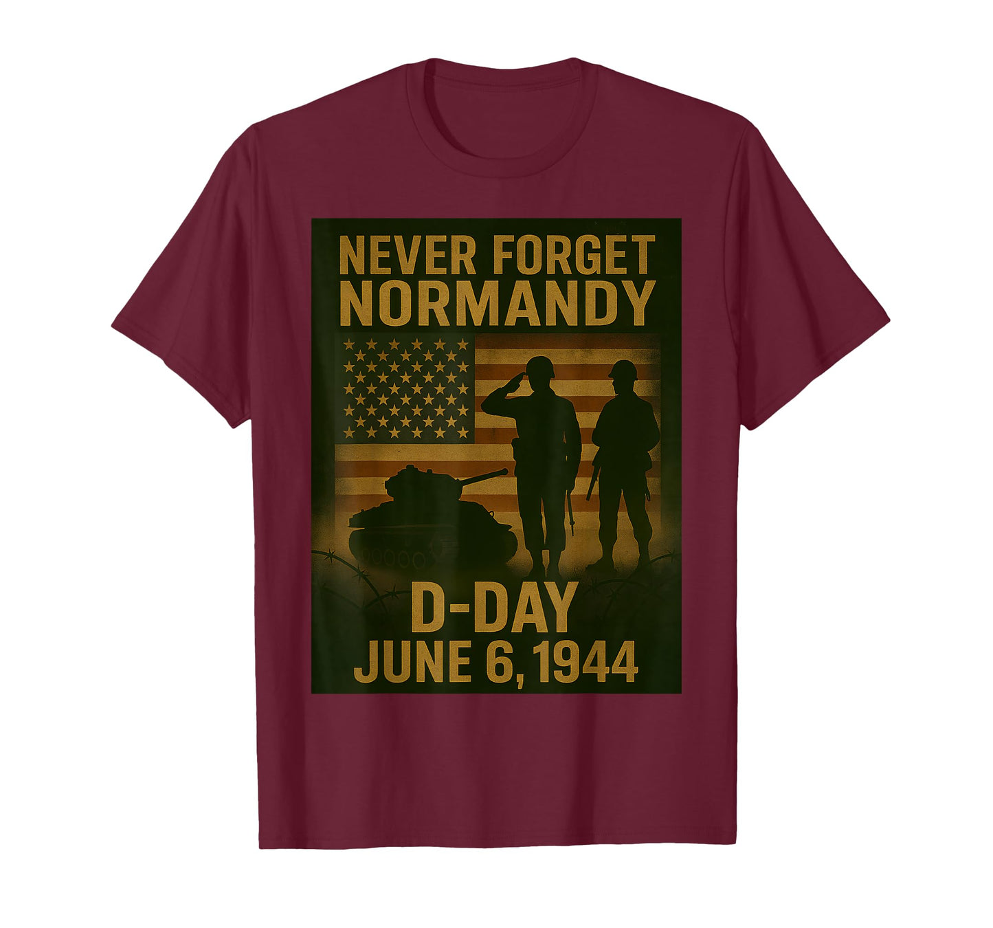 D-Day 81st Anniversary Normandy 1944 Military Tribute Men T-Shirt