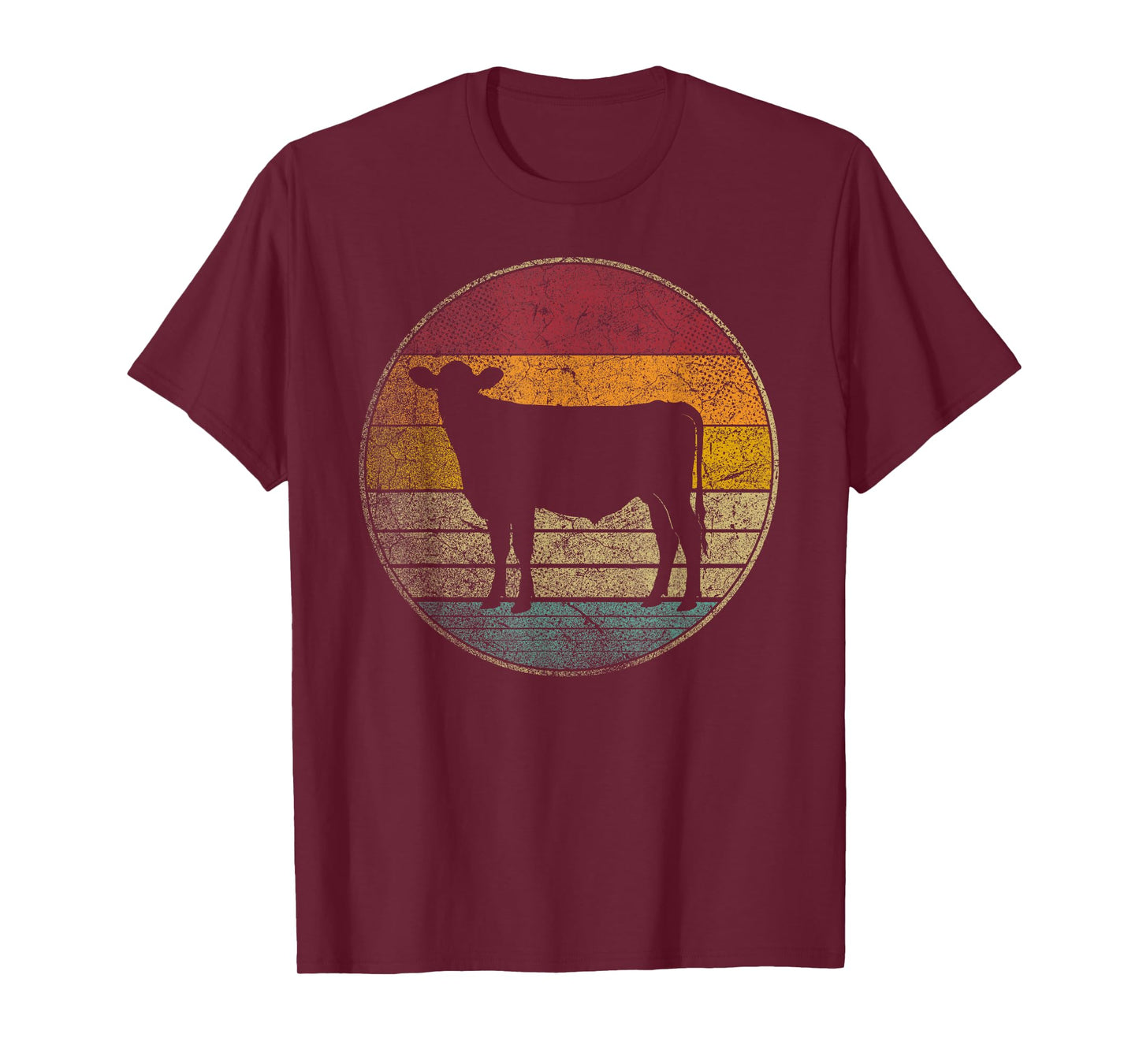 Cow - Vintage Distressed Retro Silhouette 60s 70s 80s 90s T-Shirt