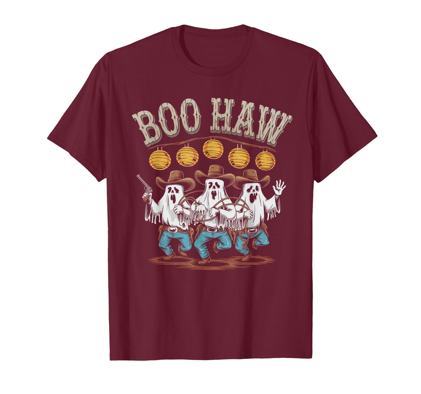 Halloween Costume Boo Haw Witch Skeleton Scary Rodeo Western T-Shirt