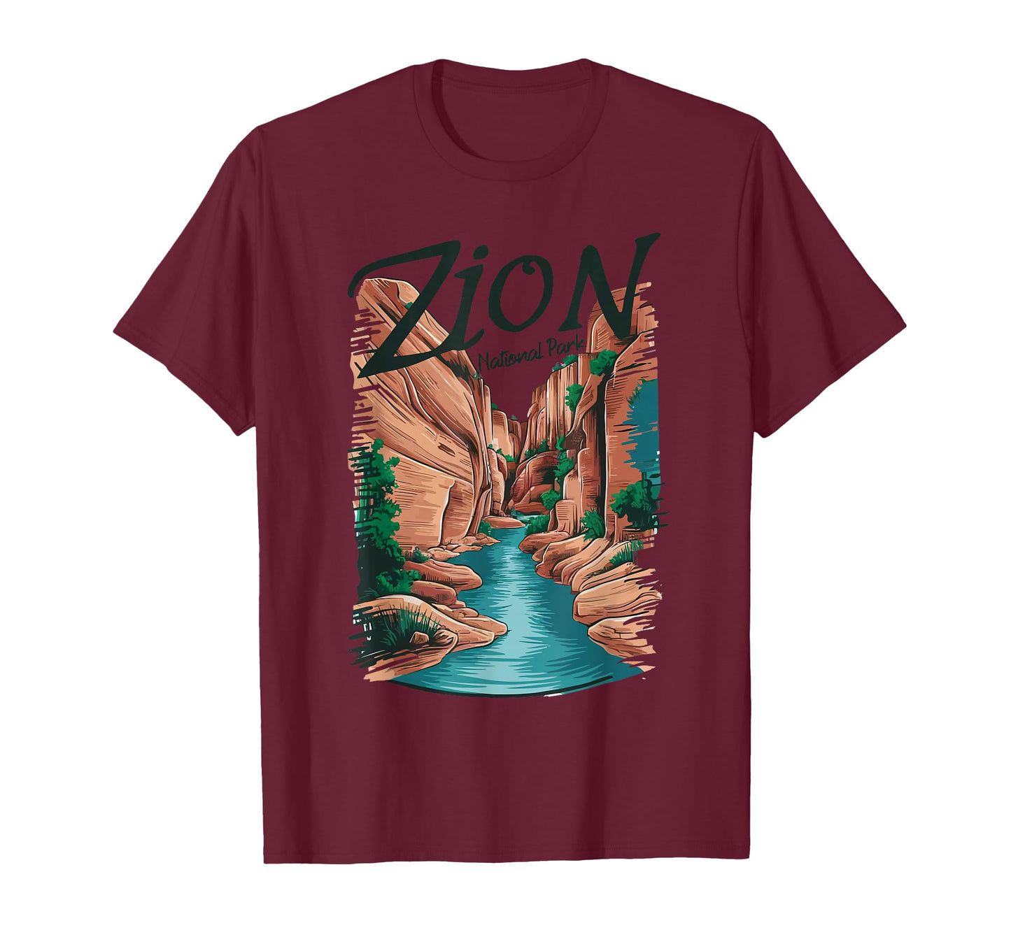 Retro Zion National Park The Narrows Vintage Womens Mens T-Shirt