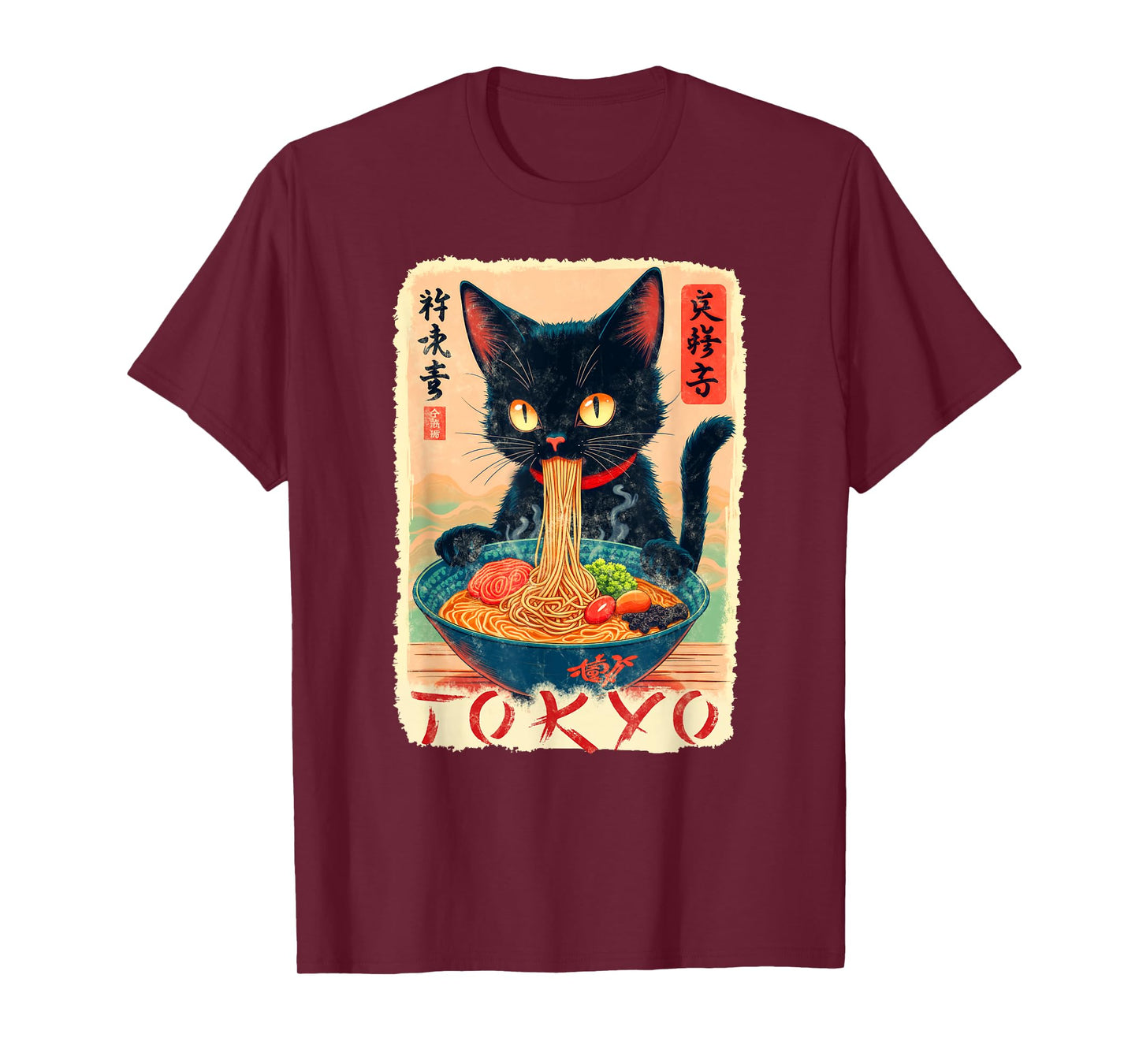 Tokyo cat Ramen Noodles Japanese Culture T-Shirt