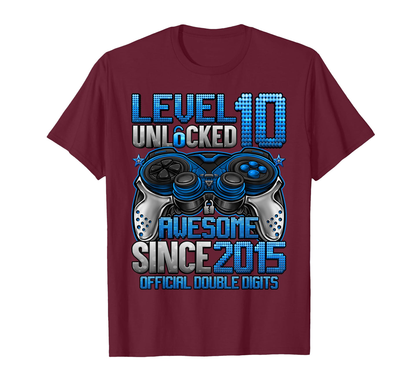 Official Double Digits Level 10 Unlocked 10th Birthday Boy T-Shirt