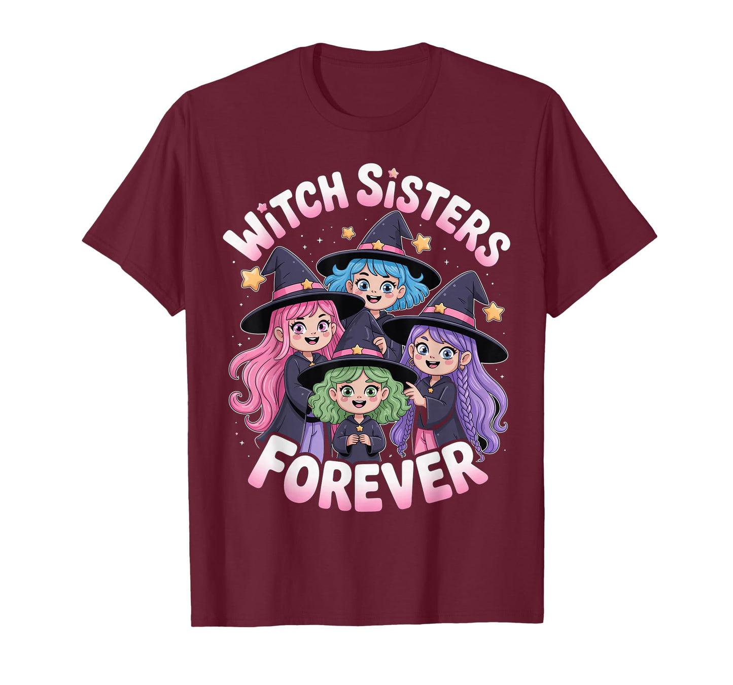 Witch Sisters Forever Matching Halloween Sorority Bestie BFF T-Shirt