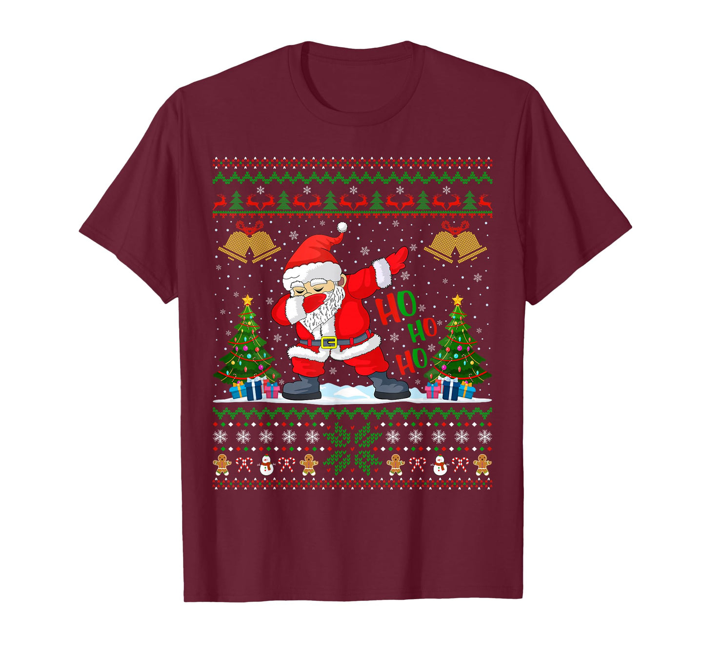 Family Matching Ugly Xmas Sweater Dabbing Santa Christmas T-Shirt