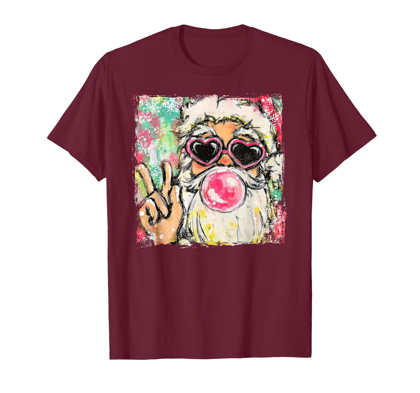 Coquette Santa Christmas Bubble Gum Sunglasses Xmas Holiday T-Shirt