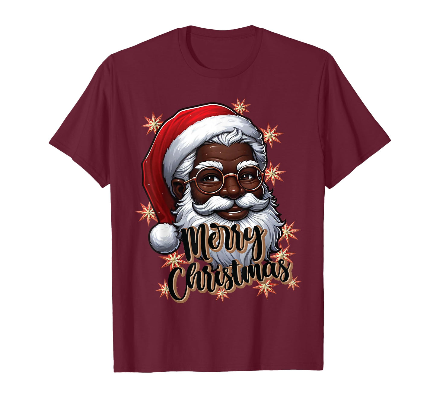 African American Santa Christmas Pajama Black X-Mas T-Shirt