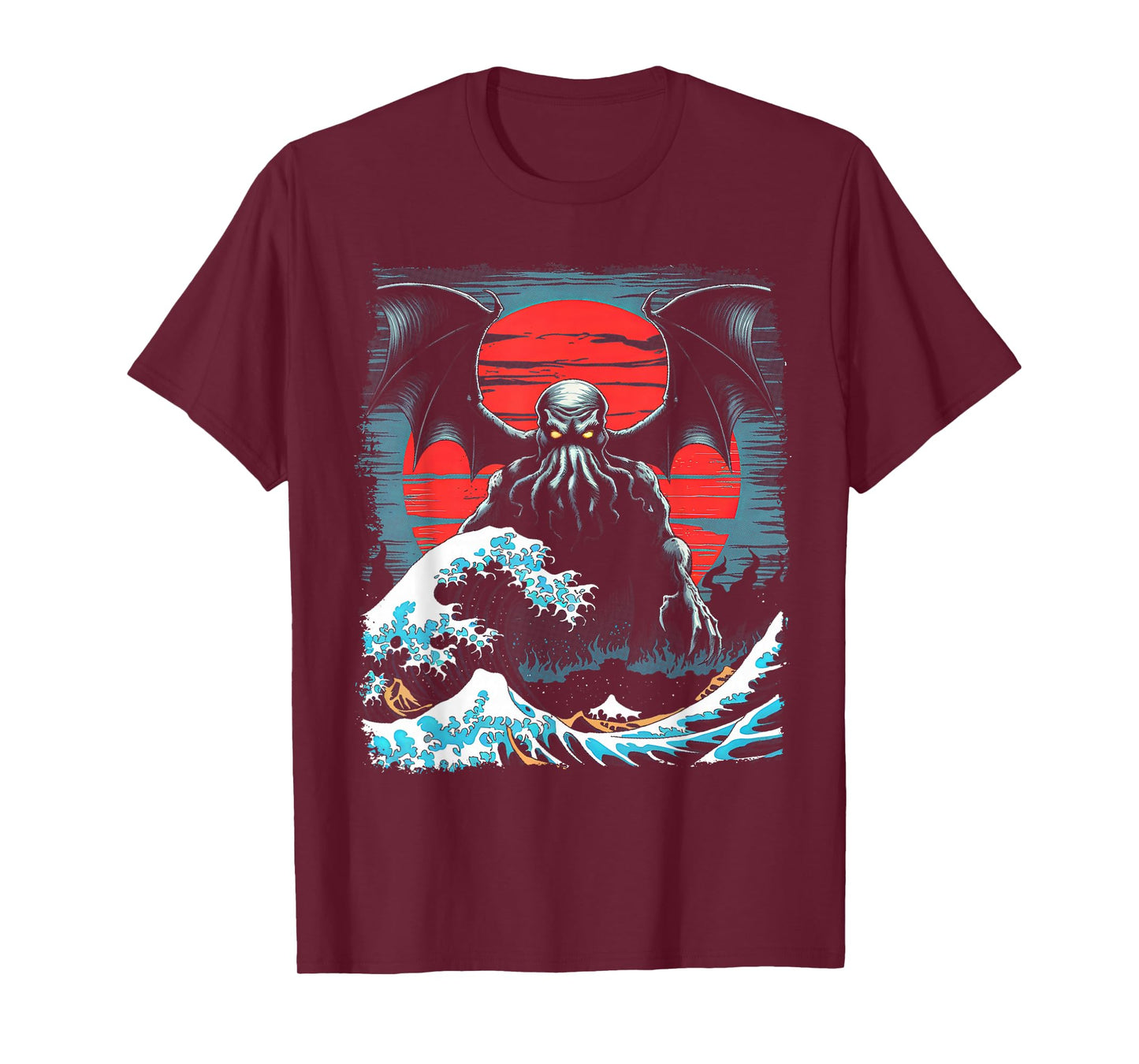 Vintage Japanese Cthulhu Great Wave of Kanagawa Poster T-Shirt