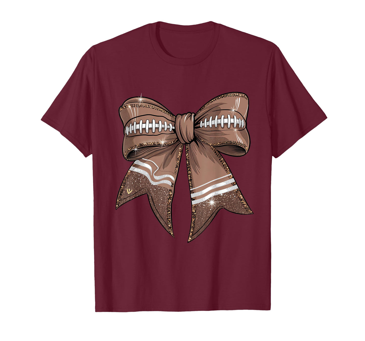 Coquette Bow Pumpkin American Football Thanksgiving Autumn T-Shirt
