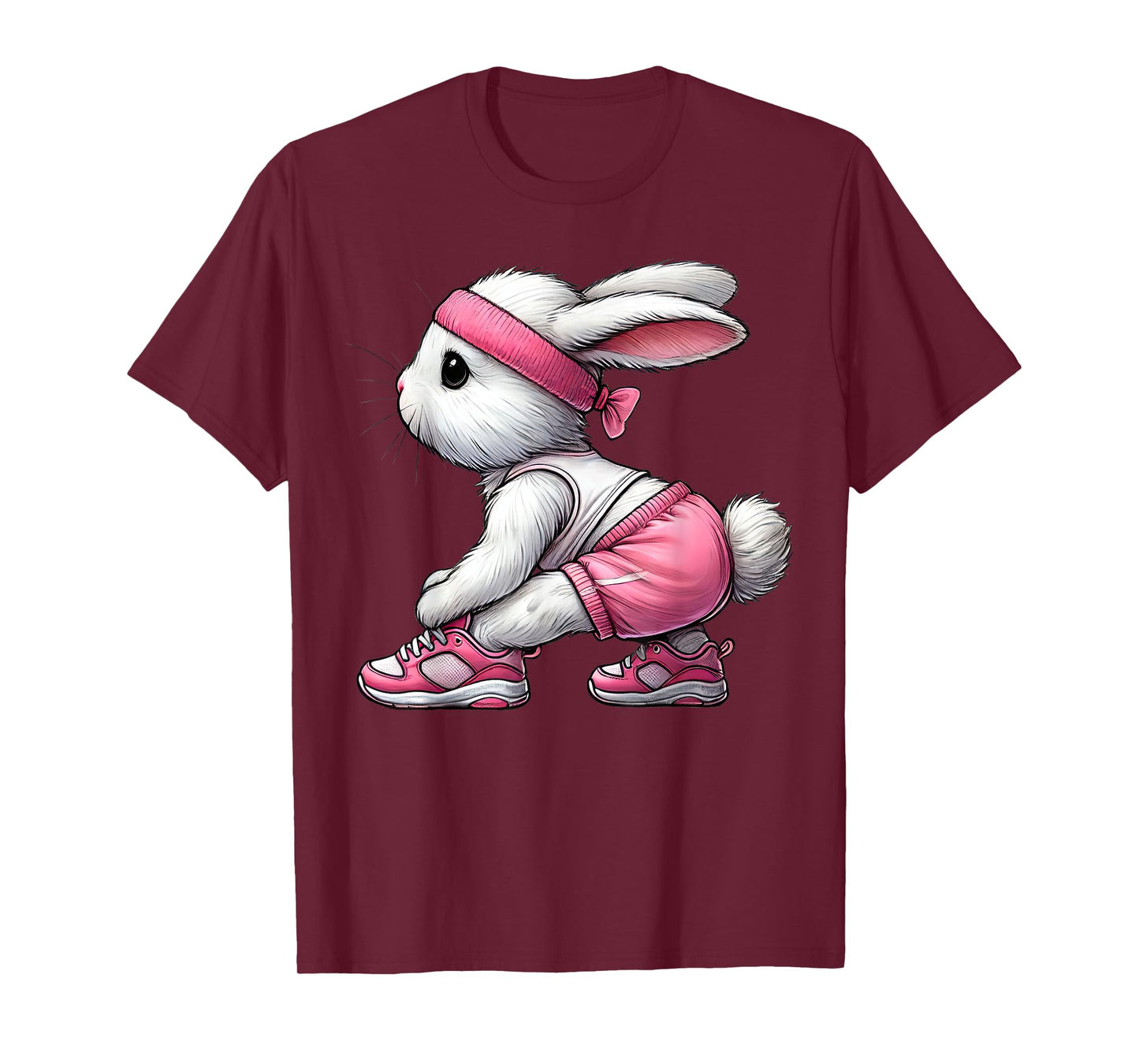 Easter Bunny Exercising Gym Fitness Workout Training T-Shirt