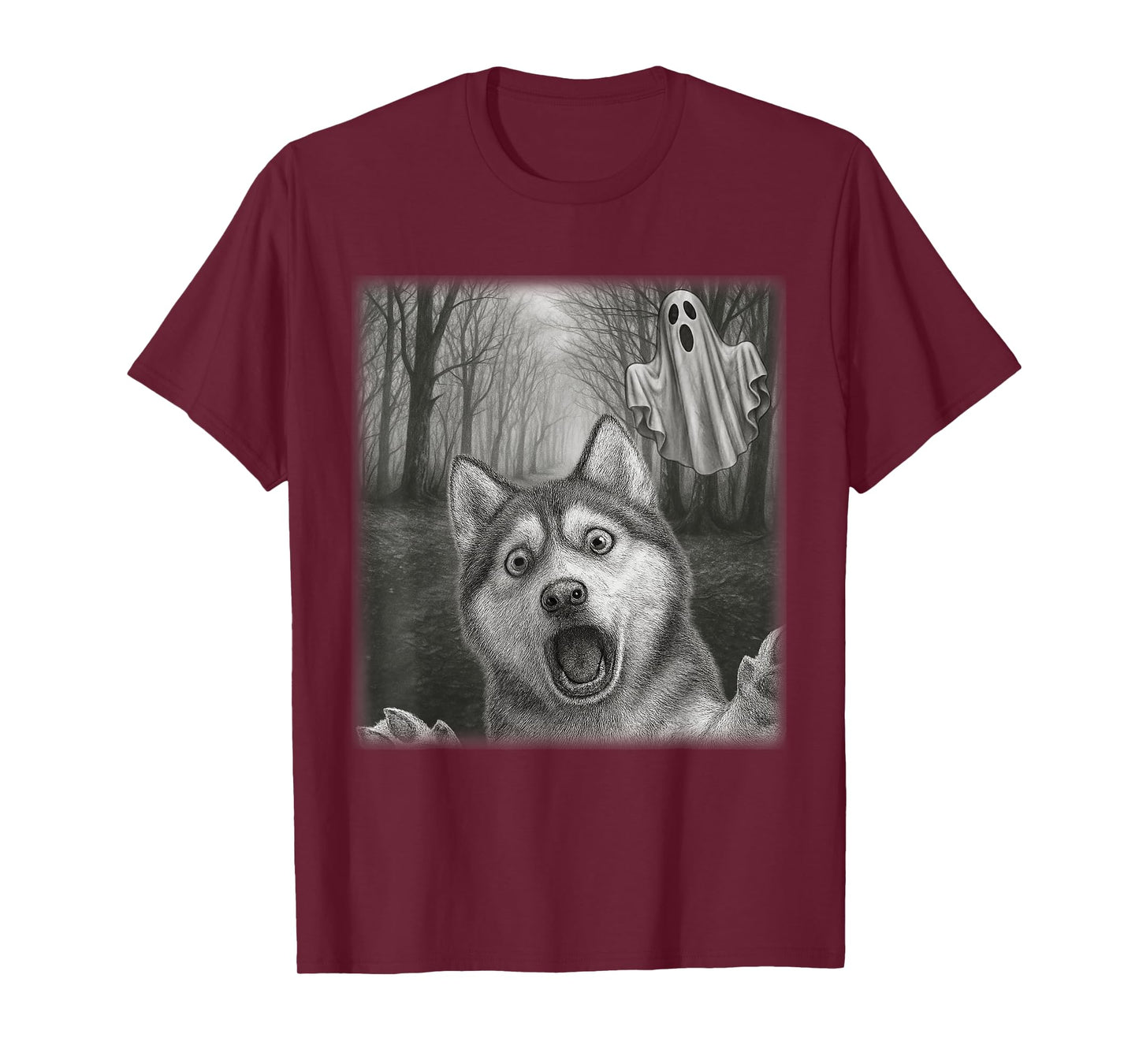 Funny Halloween Beagle Dog Selfie with Spooky Ghost T-Shirt