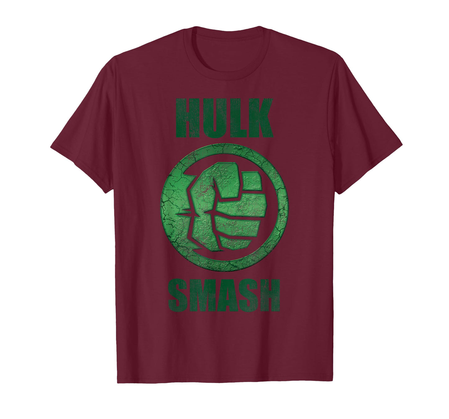 Marvel Hulk Smash Fist Circle Logo Green Stone Poster T-Shirt