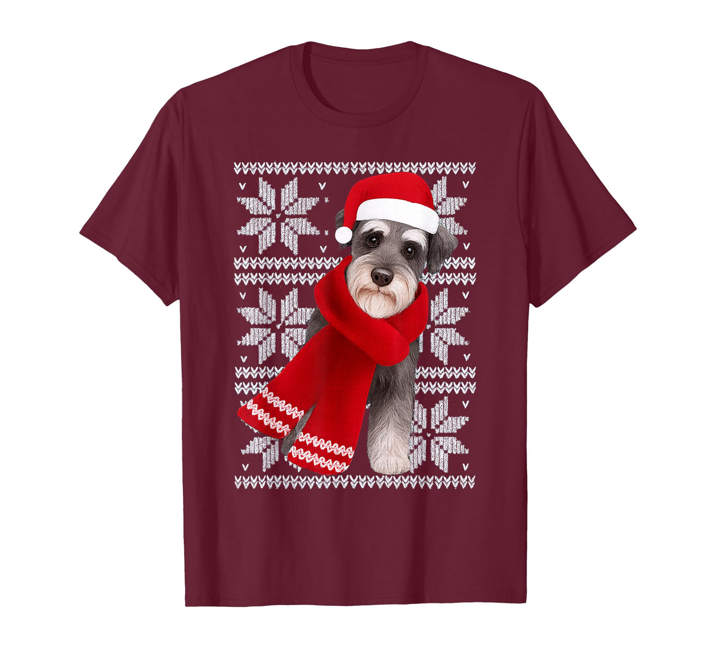 Schnauzer Ugly Christmas Holiday Dog Lover T-Shirt