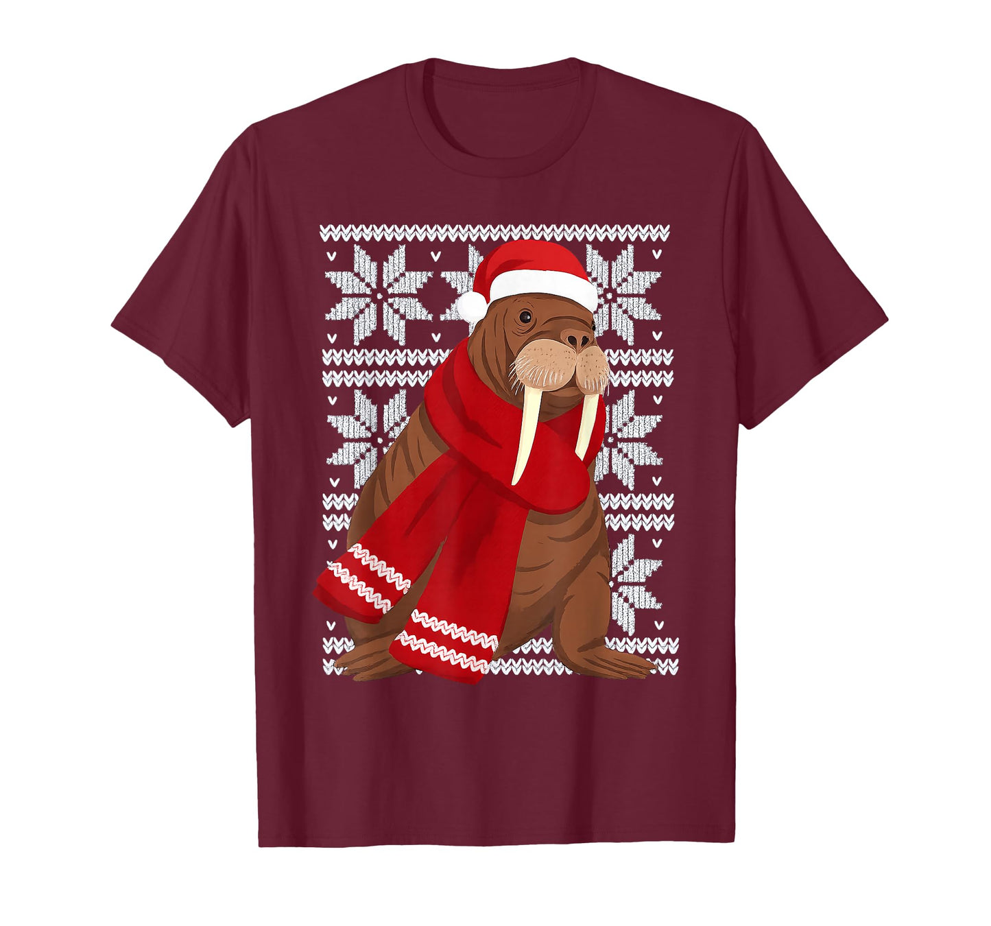Walrus Ugly Christmas Holiday Animal Lover T-Shirt
