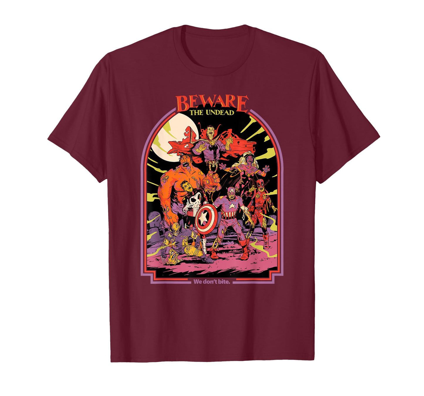 Marvel Zombies Beware the Undead We Don’t Bite Halloween T-Shirt