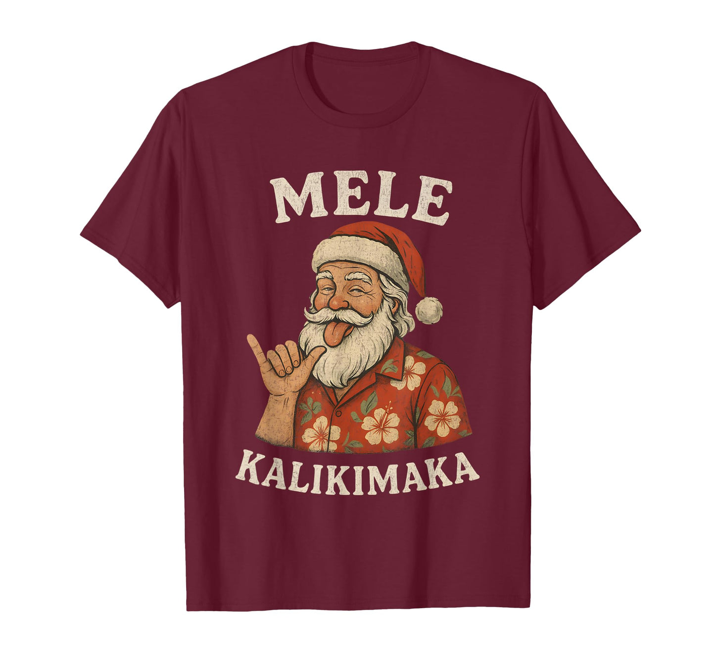 Mele Kalikimaka Hawaiian Santa Christmas in Hawaii T-Shirt