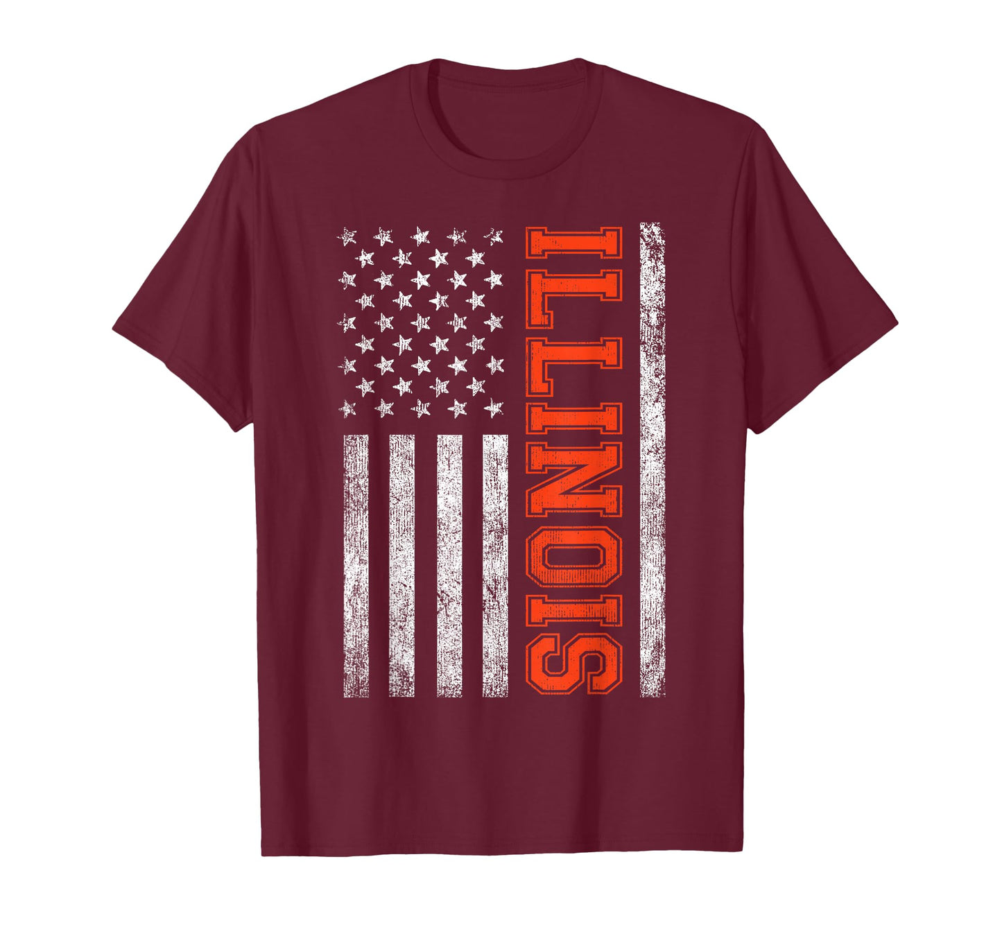 Retro Illinois Tee Vintage Illinois Orange Blue Throwback IL T-Shirt