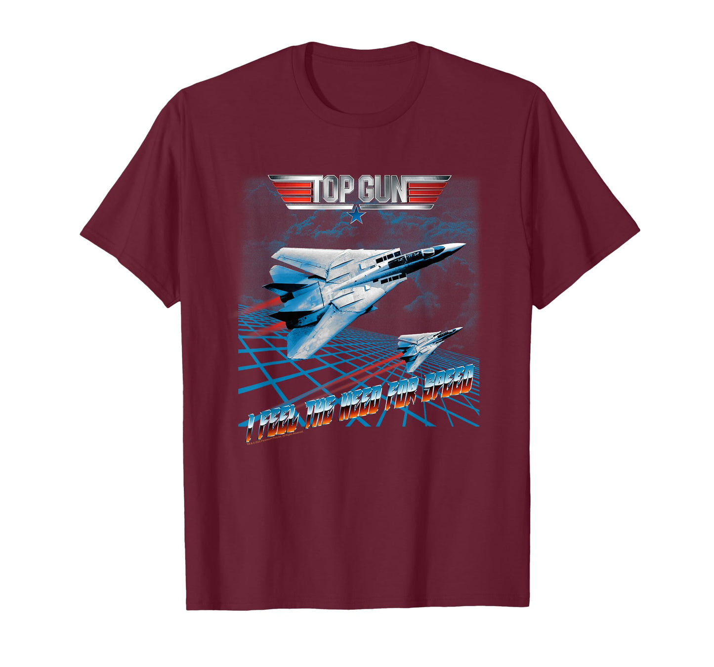 Top Gun Retro Chrome The Need for Speed Action Movie T-Shirt