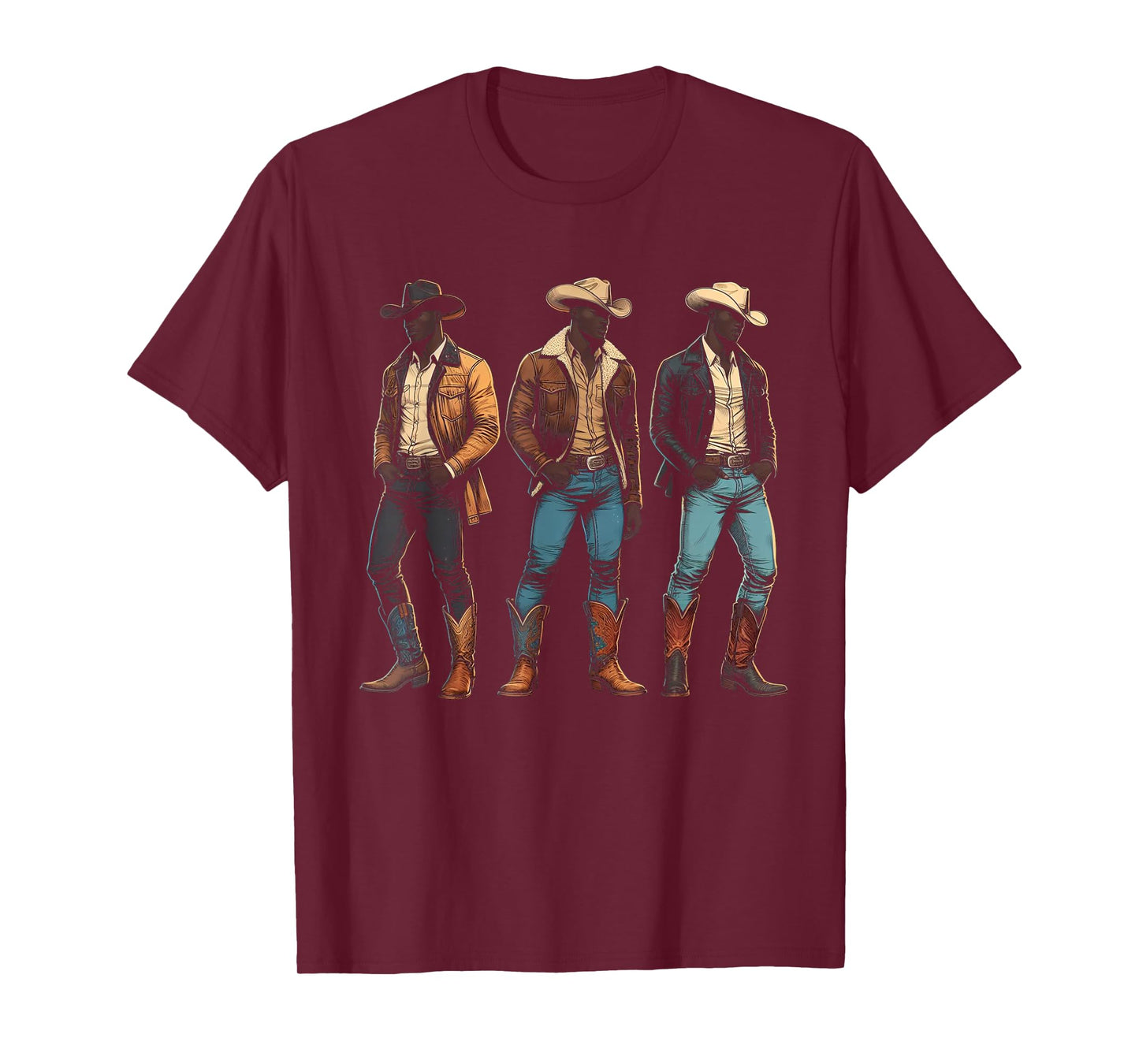 Black Cowboy Western Rodeo Melanin Black History Texas Men T-Shirt