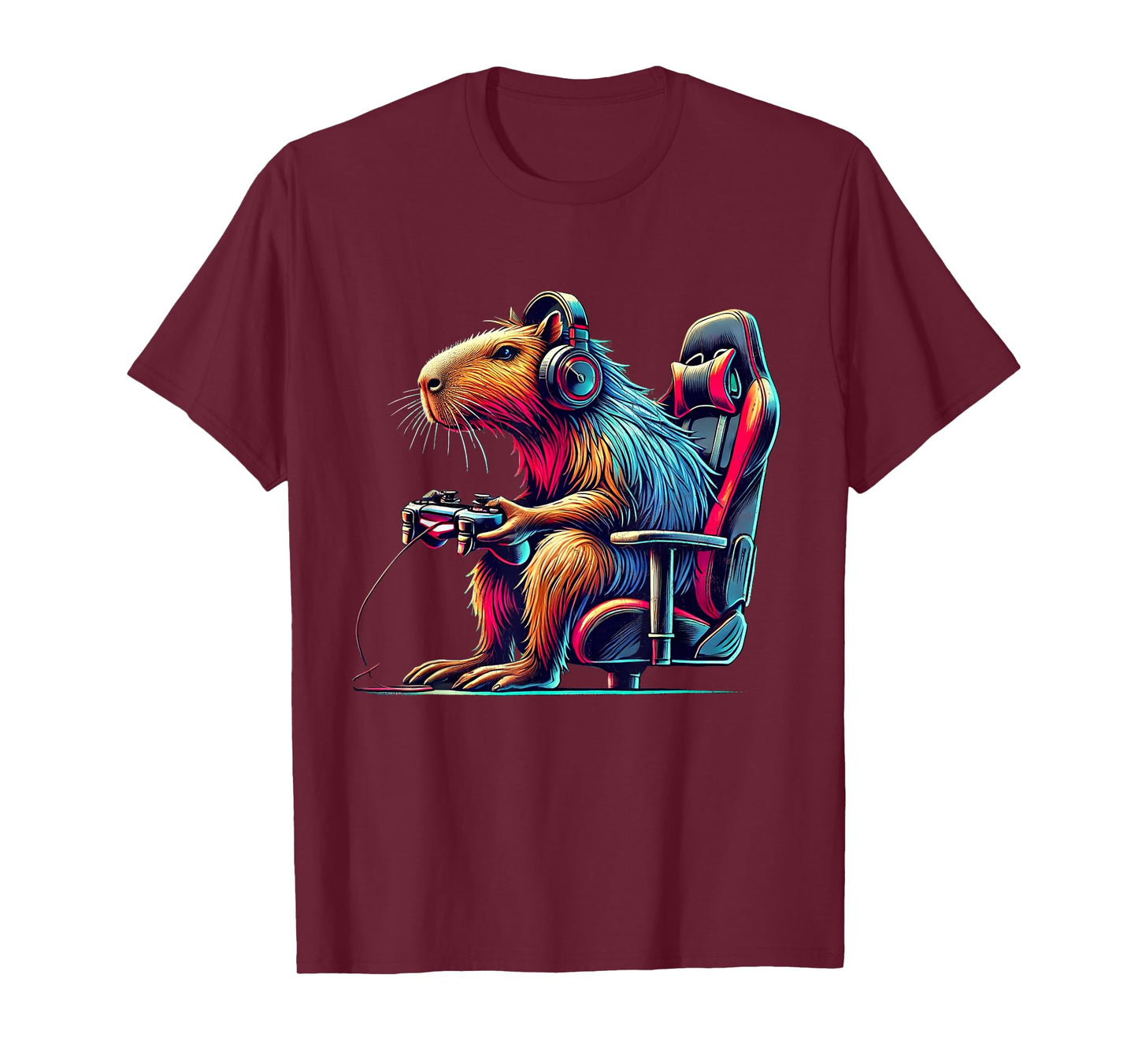 Funny Capybara Gaming Retro Rodent Capybara Video Games T-Shirt