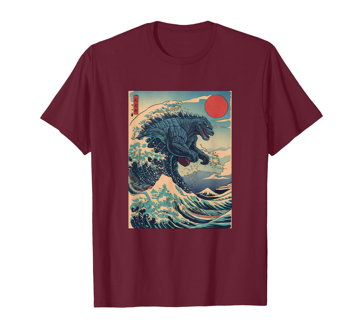 Kaiju Monster Japanese Style Art Great Wave Off Kanagawa T-Shirt