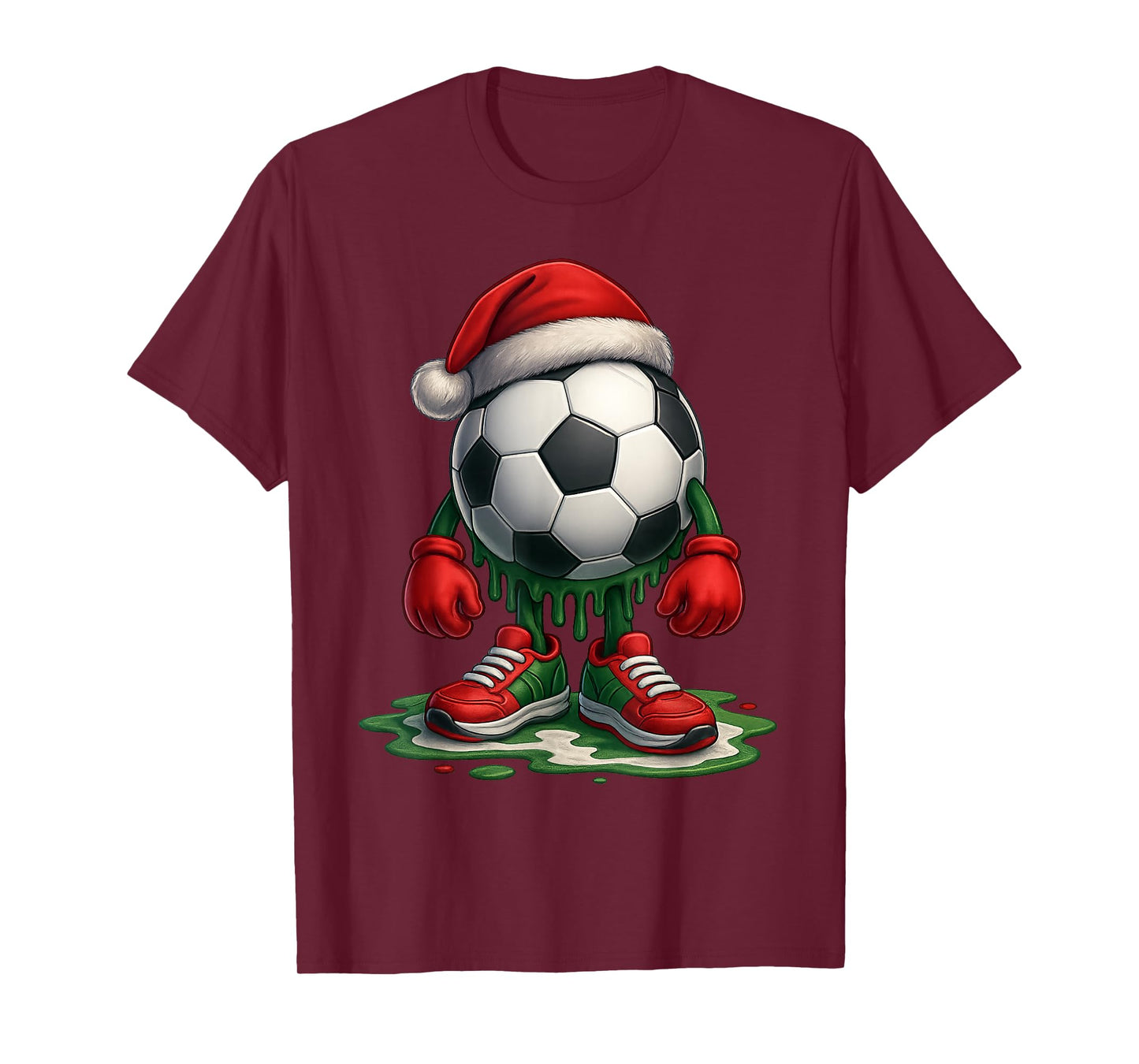 Ice Cream Soccer Drip Men Boys Christmas Tee Gamer Football T-Shirt