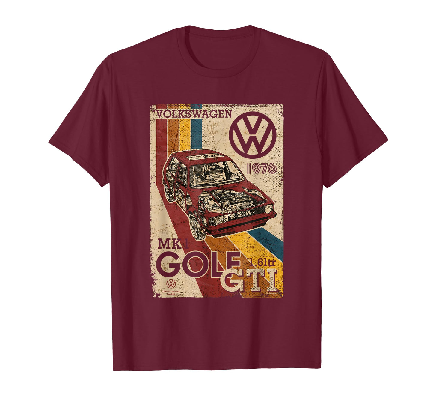 Volkswagen Golf GTI MK1 Retro Art 1976 T-Shirt