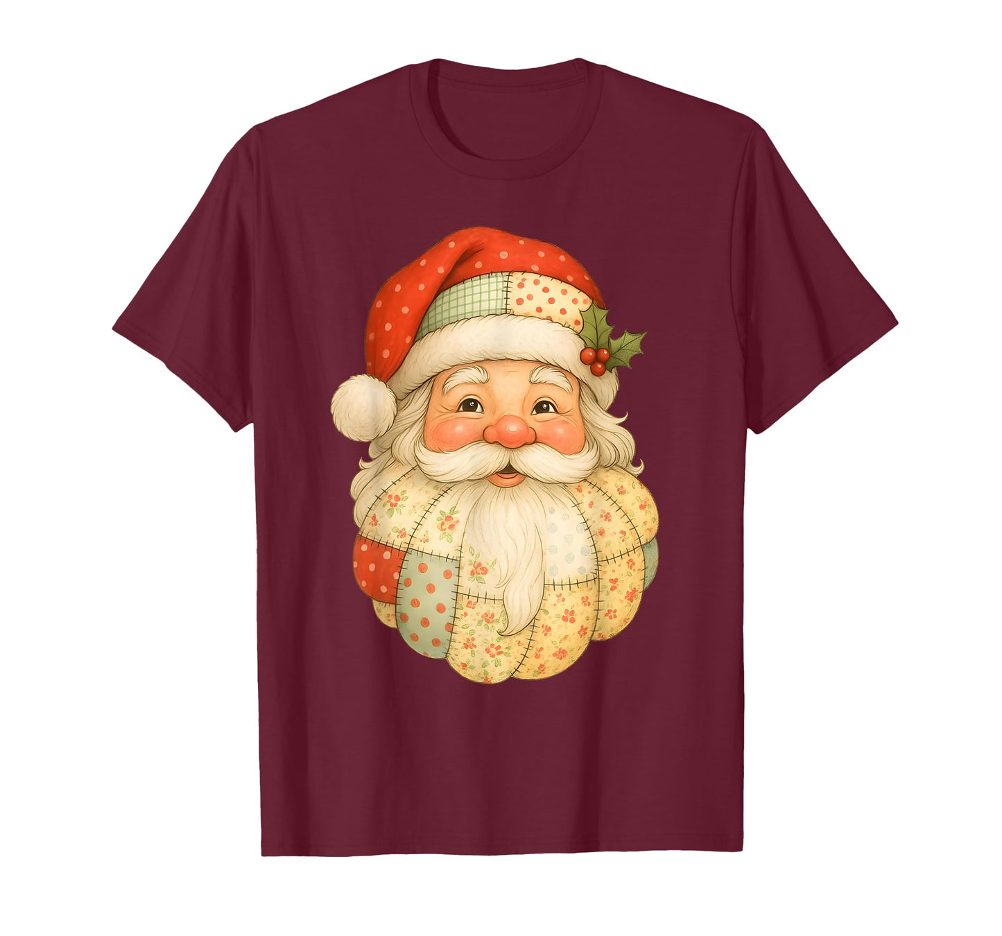 Santa Patchwork Christmas T-Shirt