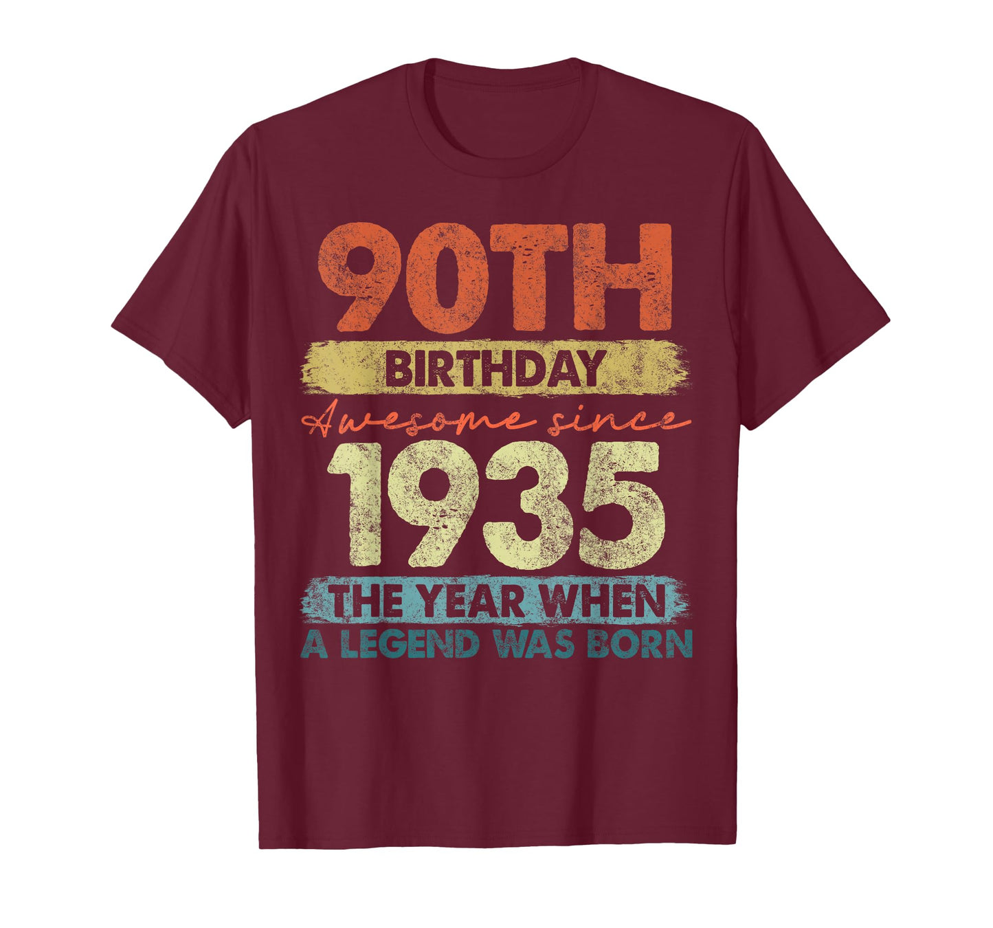 Vintage Legend Birthday Shirts For Men Women 2025 90 Year Old Gifts Vintage 1935 Limited Edition 90th Birthday T-Shirt Unisex-Adults and Kids Black Short Sleeve Small T-Shirt