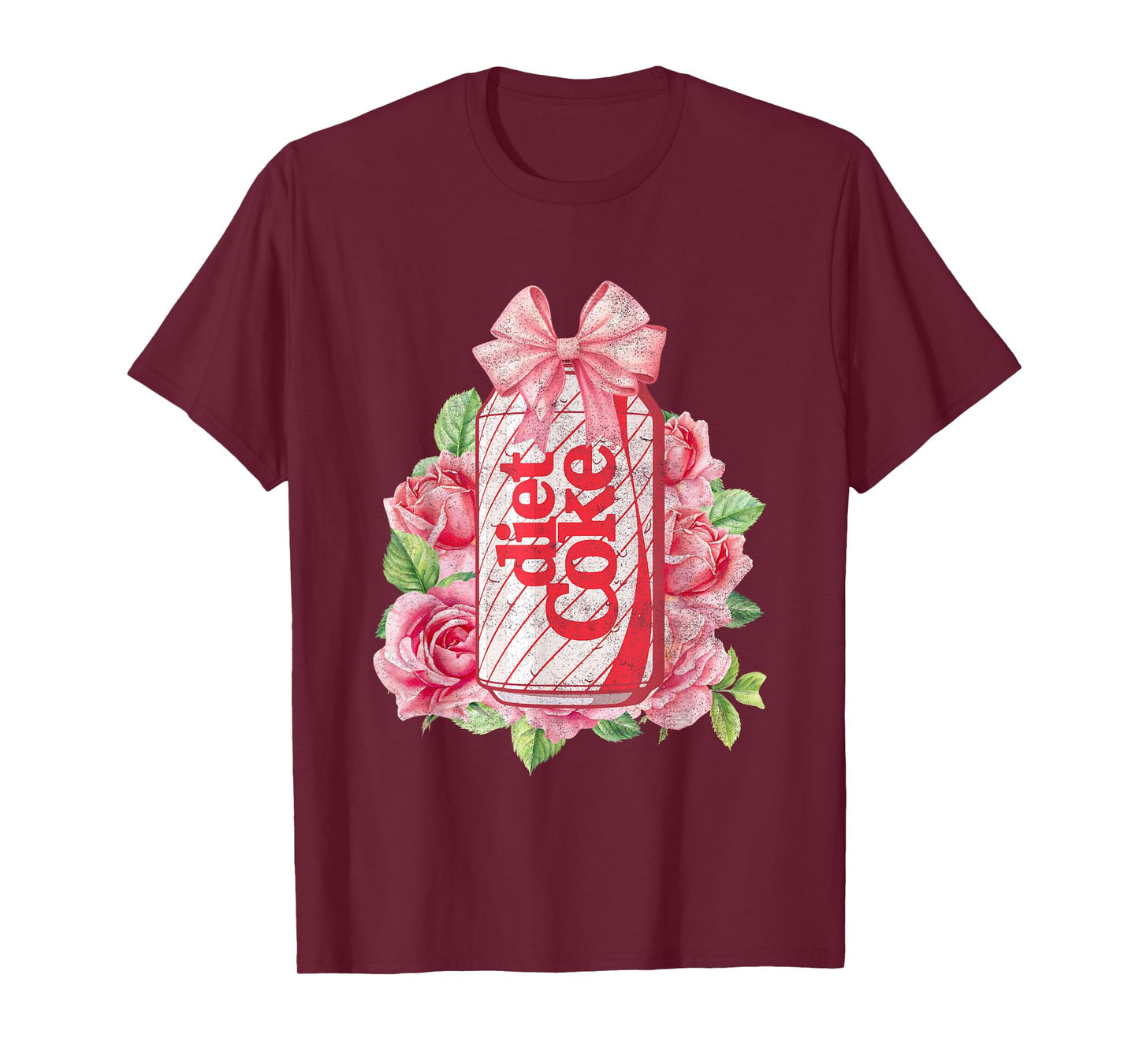 Coca-Cola Diet Coke With Pink Bow Floral Logo Vintage T-Shirt