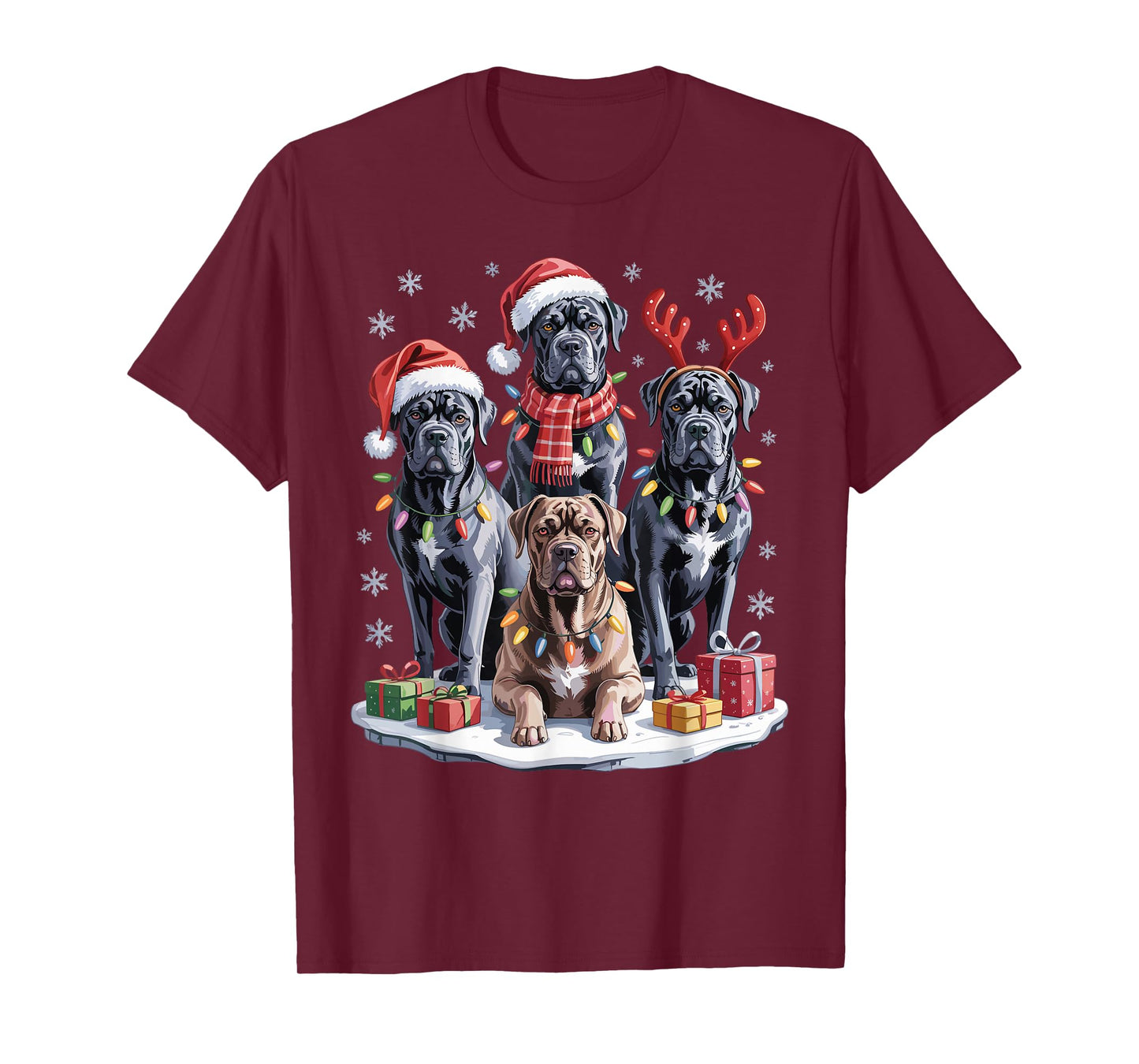 Cute Cane Corso Christmas Puppies Dog Lovers Funny Holiday T-Shirt