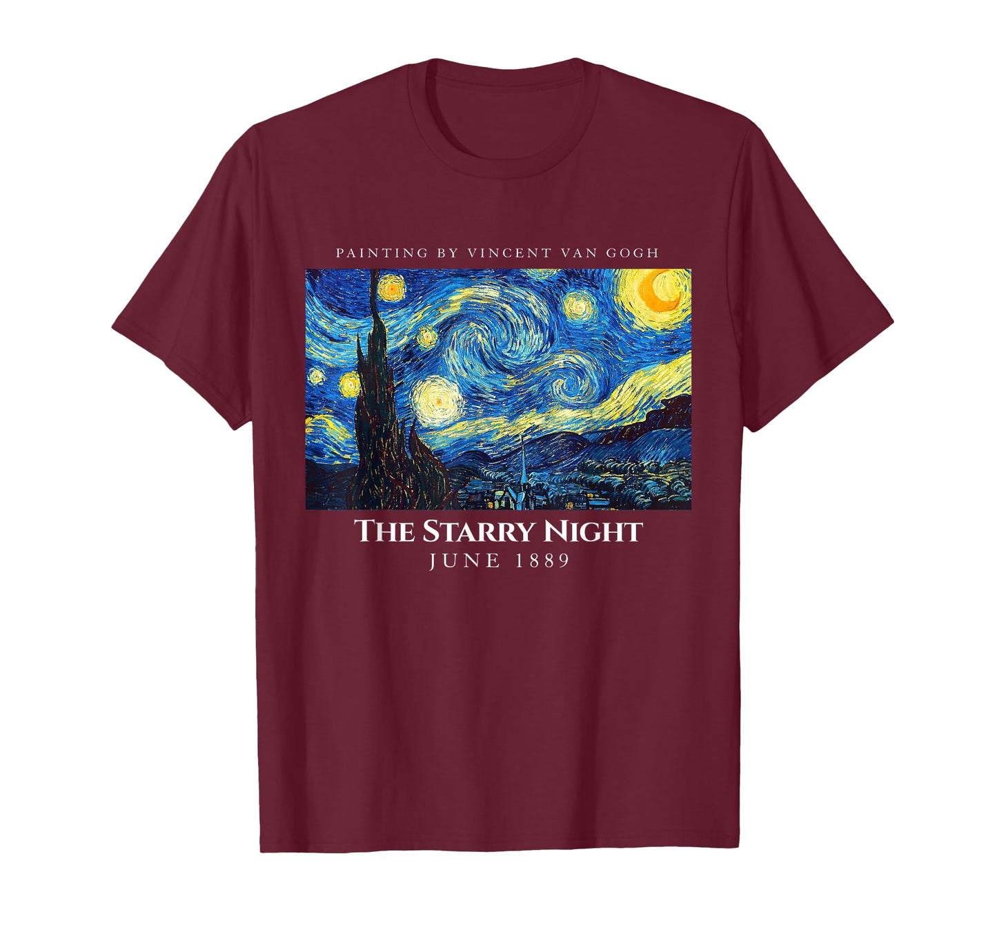 The Starry Night Tee Shirts, Cool Vincent Van Gogh Painter T-Shirt