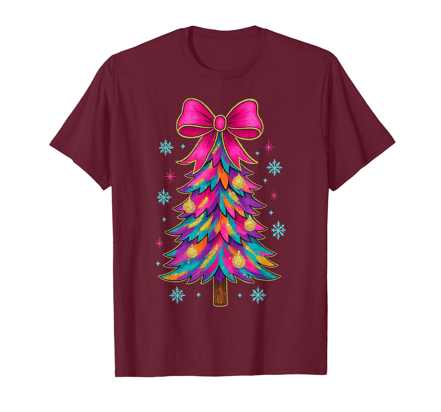 Preppy Coquette Tree Christmas Crew 2025 Family Matching tee T-Shirt