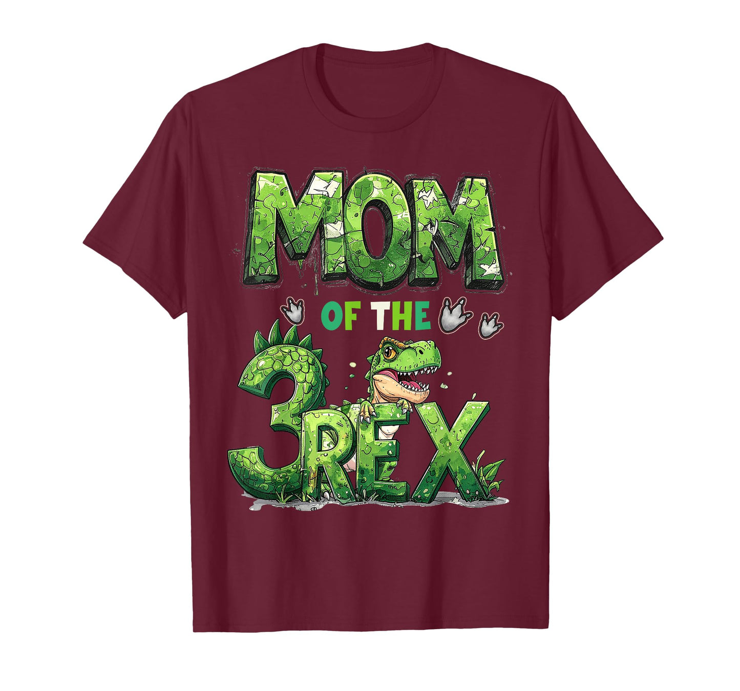 Mom of The Three Rex Birthday Boy Dinosaur Family Matching T-Shirt