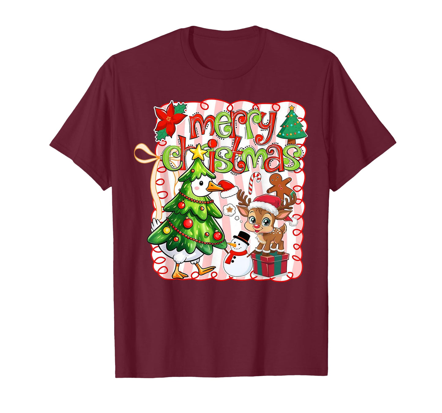 Funny Mery Christmas Goose Vintage Retro Mens Womans Kids T-Shirt