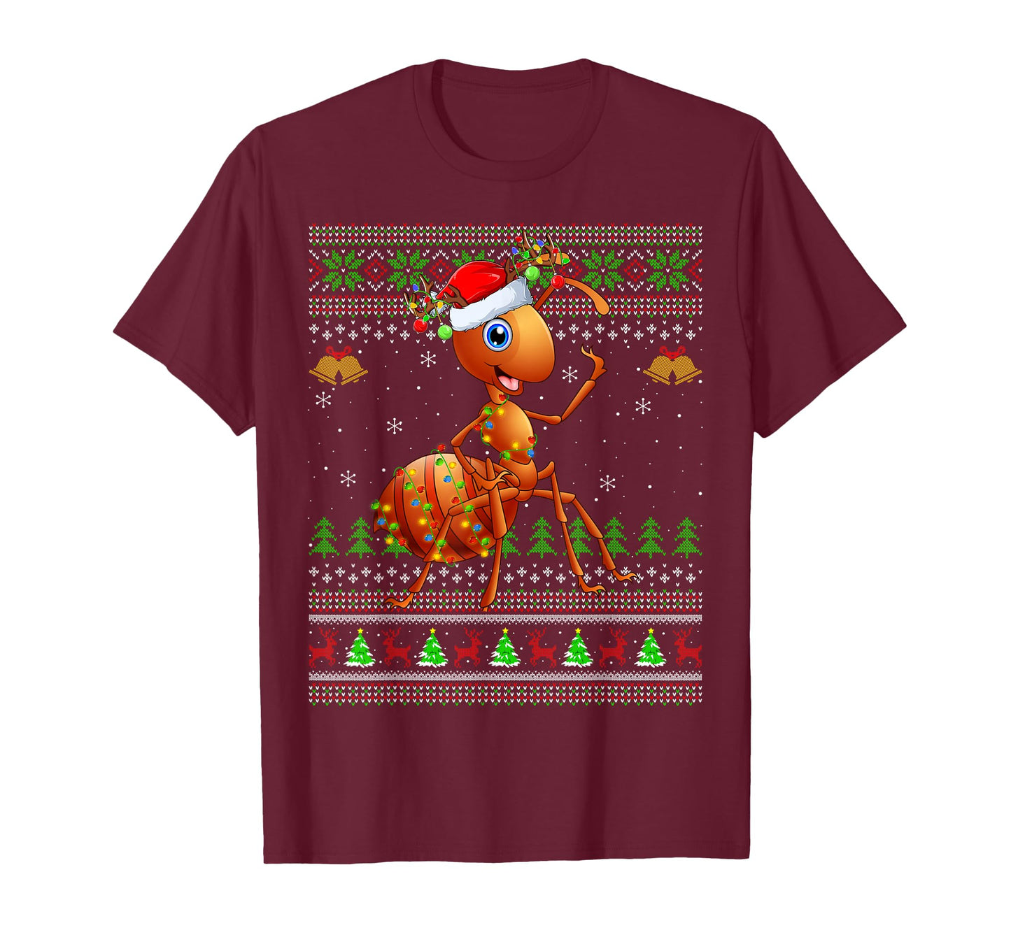 Funny Ant Ugly Christmas Sweaters Holiday Santa Cute Xmas T-Shirt