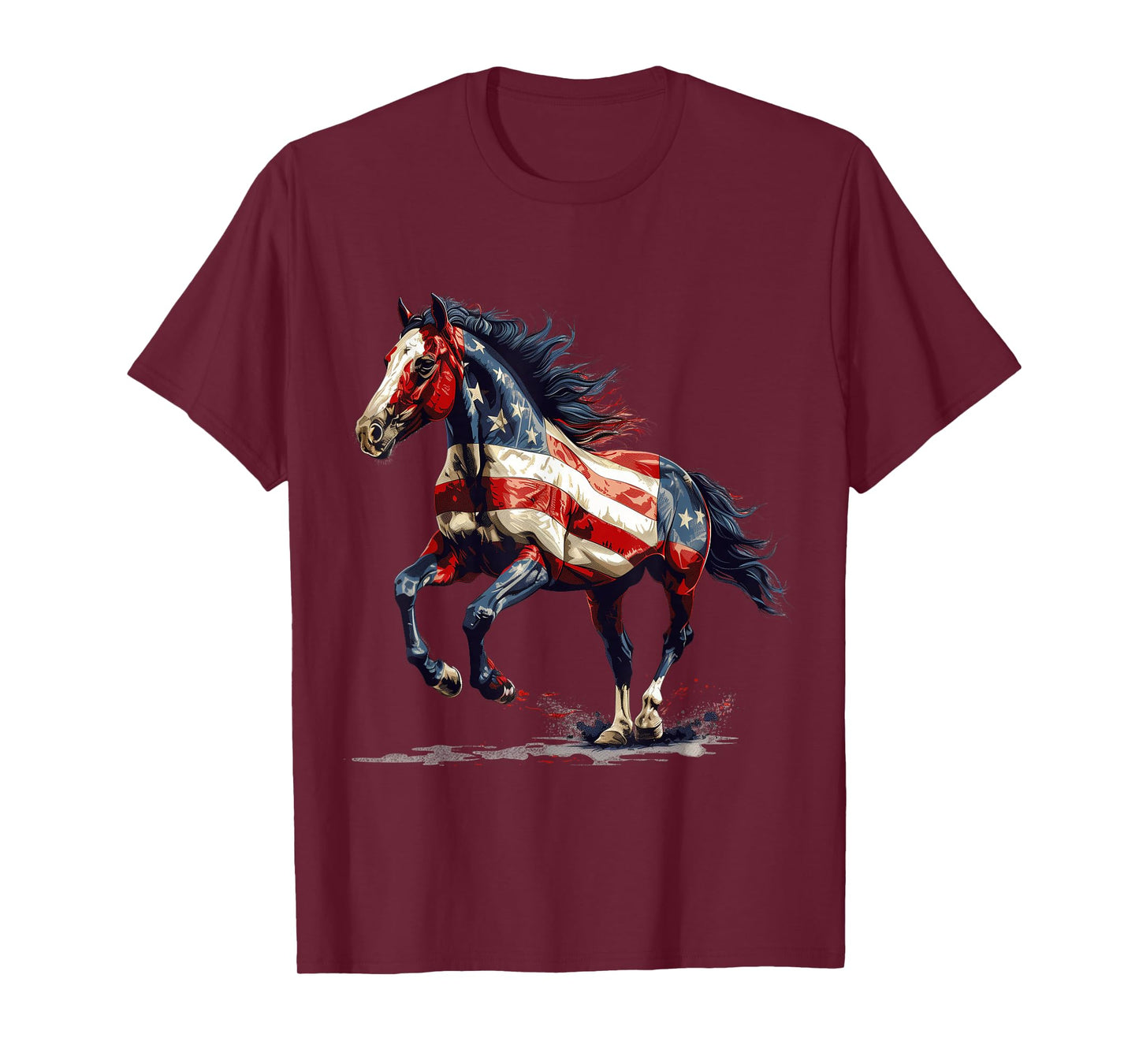 Patriotic Horse USA Flag Vintage Horse 4th Of July T-Shirt