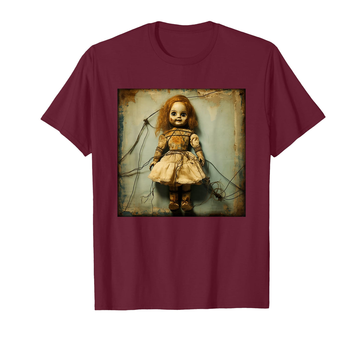 Creepy Haunted Doll Vintage Horror Nightmare Doll T-Shirt